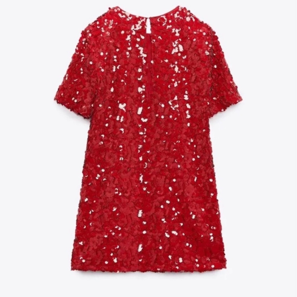 Zara Red Sequined Mini Dress SZ Medium
$75